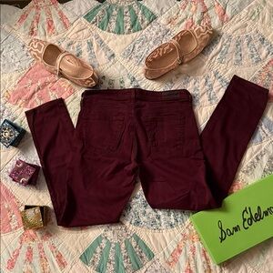 AG Adriano Goldschmied Burgundy 27R Jeans